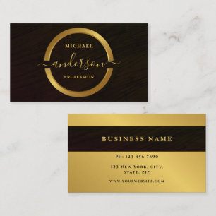 Carte De Visite Monogramme professionnel Luxe Gold Circle Logo Boi