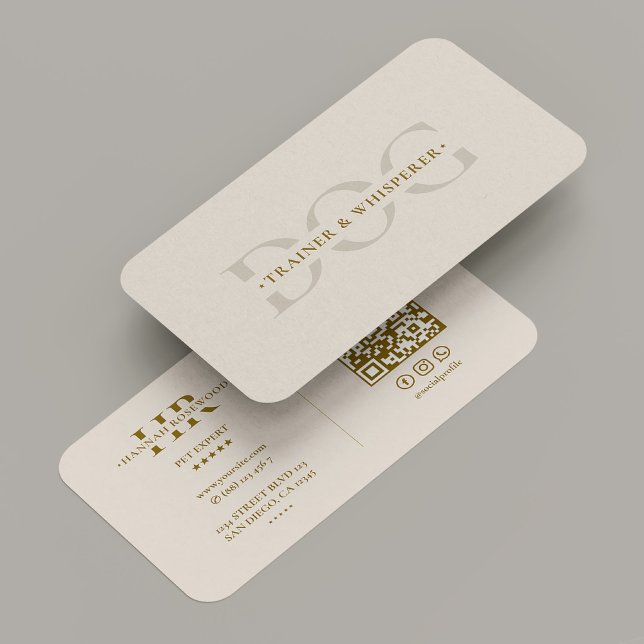 Carte De Visite Monogramme professionnel minimal Sand moderne (Minimal Professional Monogram Sand Modern Business Card
)