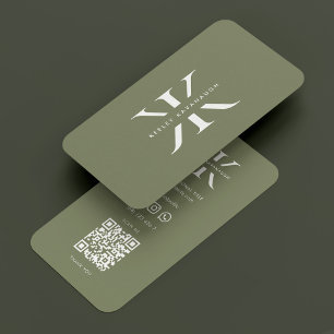 Carte De Visite Monogramme professionnel minimaliste moderne Logo 