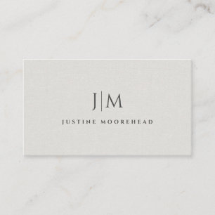 Carte De Visite Monogramme professionnel moderne gris minimaliste