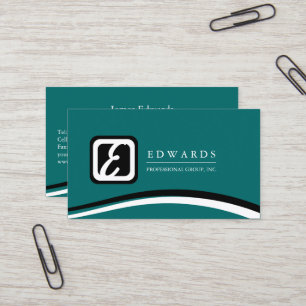 Carte De Visite Monogramme professionnel Teal