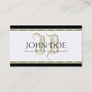 Carte De Visite Monogramme romain d'or de mandataire -