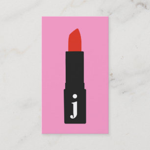 Carte De Visite Monogramme rose Beauté Maquillage Artiste Lipstick