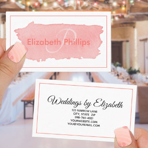 Carte De Visite Monogramme Rose bruyant élégant