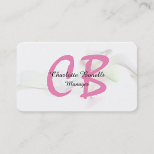Carte De Visite Monogramme rose féminin professionnel Abstrait