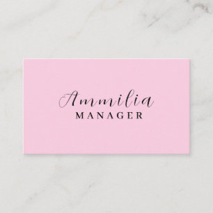 Carte De Visite Monogramme rose pâle   Minimaliste féminin moderne