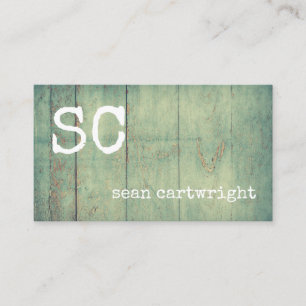 Carte De Visite Monogramme rustique Barnwood Vintage simple