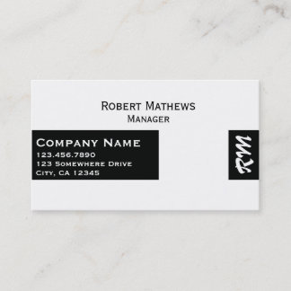Carte De Visite Monogramme simple