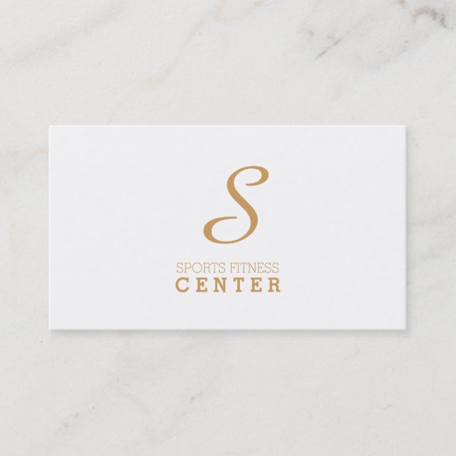 Carte De Visite Monogramme simple (beurre d'arachide) (Devant)