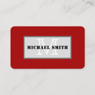 Carte De Visite Monogramme simple bonbon foncé pomme Arrière - pla