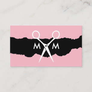 Carte De Visite Monogramme simple de Shears de Salon