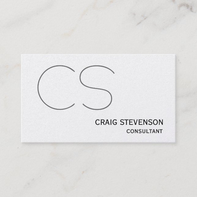Carte de visite Monogramme simple moderne (Devant)