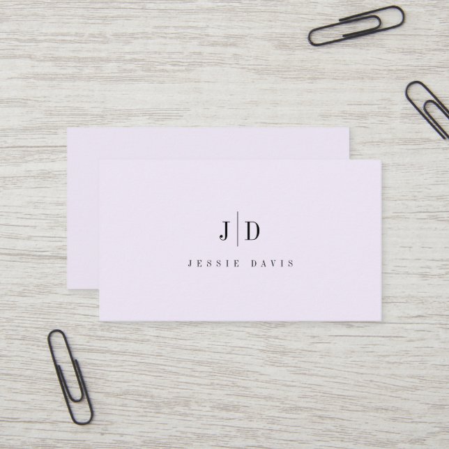 Carte De Visite Monogramme Simple Professionnel Moderne  (Devant/Arrière en situation)