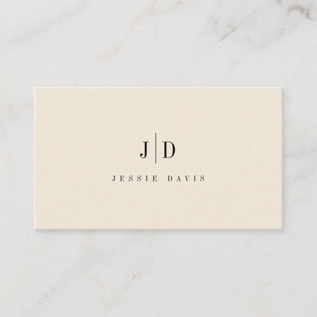 Carte De Visite Monogramme Simple Professionnel Moderne  (Devant)