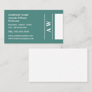 Carte De Visite Monogramme simpliste, minimaliste