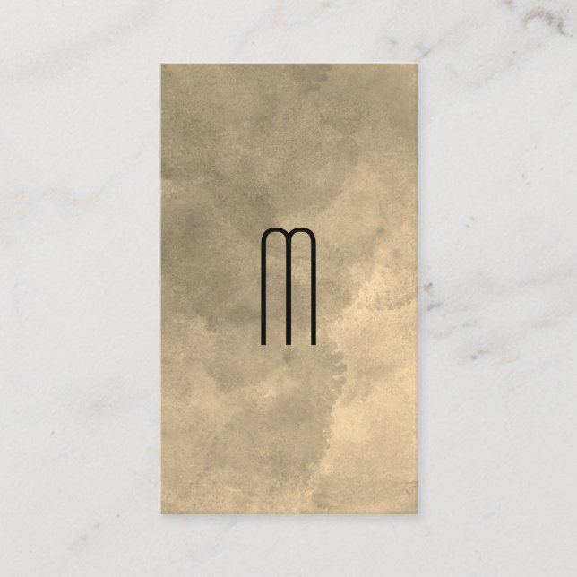 Carte De Visite Monogramme Sophistiqué Sepia Gris Blocs de couleur (Devant)