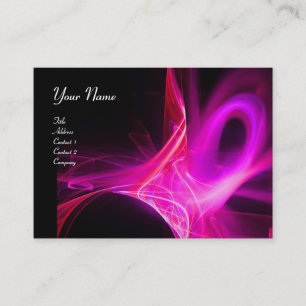 Carte De Visite MONOGRAMME SOURIS Vibrant noir rose rouge violet