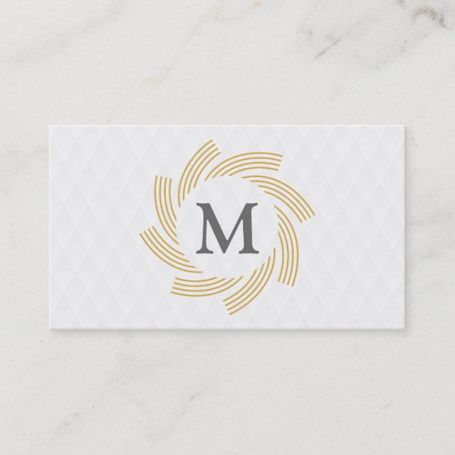Carte De Visite Monogramme | Spirale, Motif diamant (Devant)