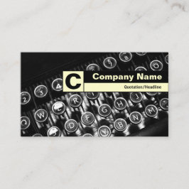 Carte De Visite Monogramme sur bordure - Ancienne machine à écrire