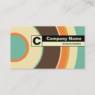 Carte De Visite Monogramme sur bordure - Cercle coloré 02