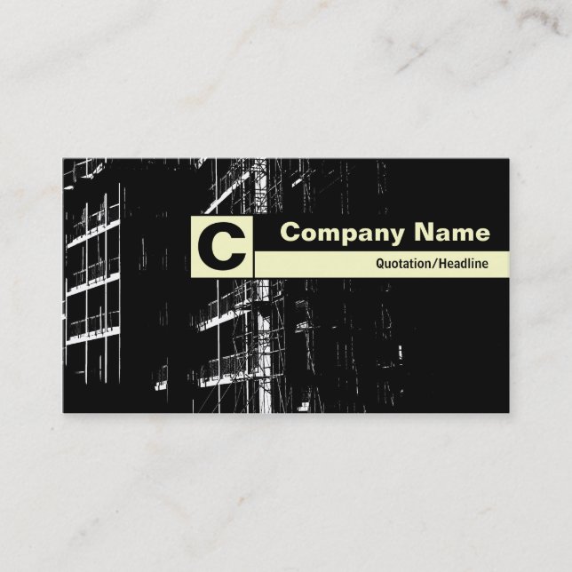 Carte De Visite Monogramme sur bordure - Construction HC (Devant)