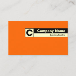 Carte De Visite Monogramme sur bordure - orange FF6600