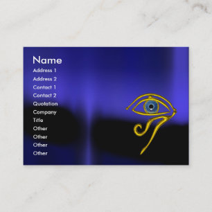 Carte De Visite MONOGRAMME TALISMAN BLEU jaune