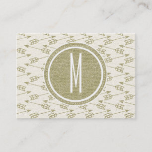 Carte De Visite Monogramme tribal de parties scintillantes d'or