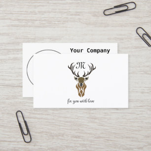 Carte De Visite Monogramme tribal Red Stag