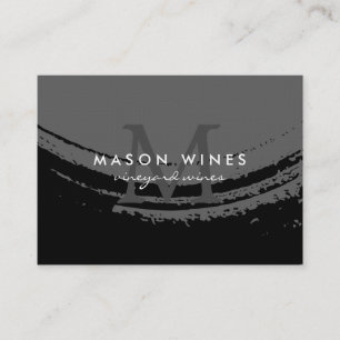 Carte De Visite Monogramme Verre de vin brossé artistique