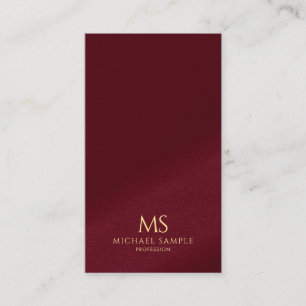 Carte De Visite Monogramme Vertical Texte Or Élégant Professionnel