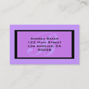Carte De Visite monogramme violet