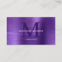 Monogramme violet en métal brossé professionnel mo