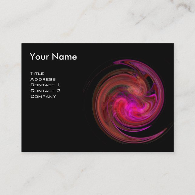 Carte De Visite MONOGRAMME VORTEX CLAIR Vibrant noir rose violet (Devant)