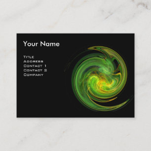 Carte De Visite MONOGRAMME VORTEX LUMINEUX Vibrant noir jaune vert