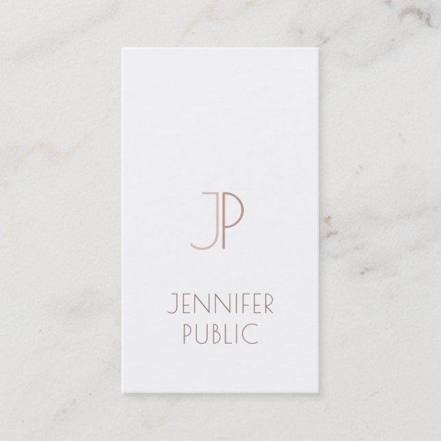 Carte De Visite Monogrammed Plain élégant Design moderne tendance (Devant)