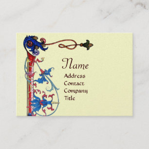 CARTE DE VISITE MONOGRAPHIE DE SCEAU FLORENTINE FLORALE ROUGE ANTI