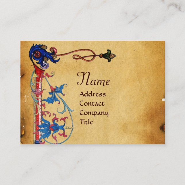 CARTE DE VISITE MONOGRAPHIE DE SCEAU ROUGE DE CIRE FLORENTINE ANTI (Devant)
