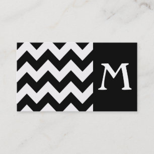 Carte de visite monographique en noir gras Chevron