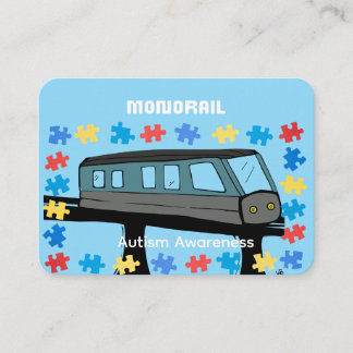 Carte De Visite Monorail train car coaster autism puzzle