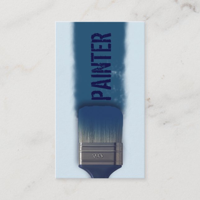 Carte De Visite Monotone bleu de couverture de trace de pinceau de (Devant)