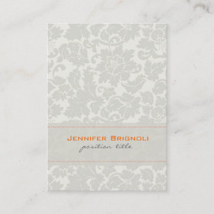 Carte De Visite Monotones blanches d'ivoire Vintage Damas florales