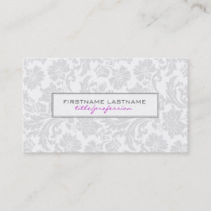 Carte De Visite Monotones blancs Nettoyer les Damas florales 2