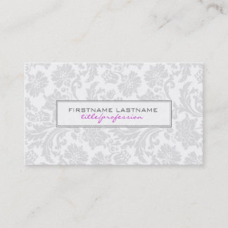 Carte De Visite Monotones blancs Nettoyer les Damas florales 2