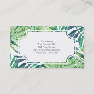 Carte De Visite Monstera Deliciosa Hawaiian Island Tropiques Feuil