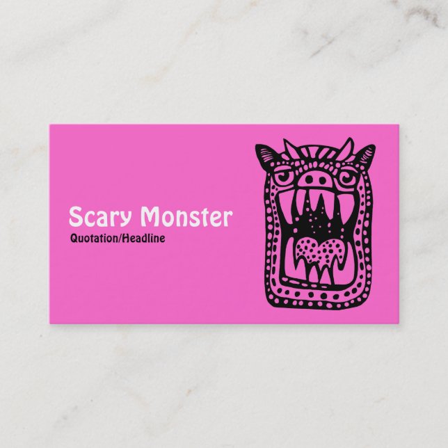 Carte De Visite Monstre d'horreur - Rose avant gris arrière (Devant)
