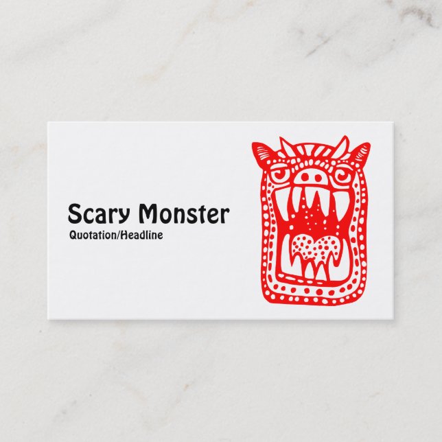 Carte De Visite Monstre d'horreur - Rouge (Devant)