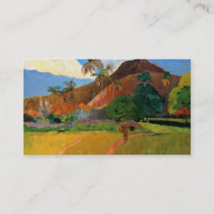 Carte De Visite Montagnes au Tahiti Gauguin peignant coloré chaud