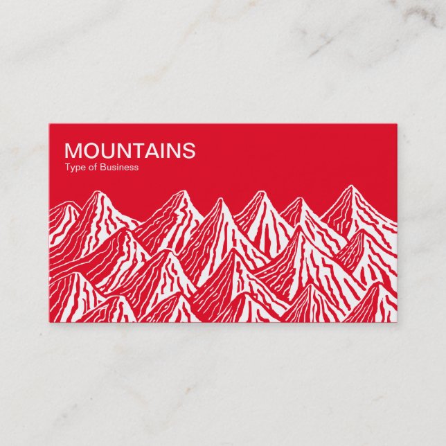 Carte De Visite Montagnes - Blanc et Rouge (Devant)