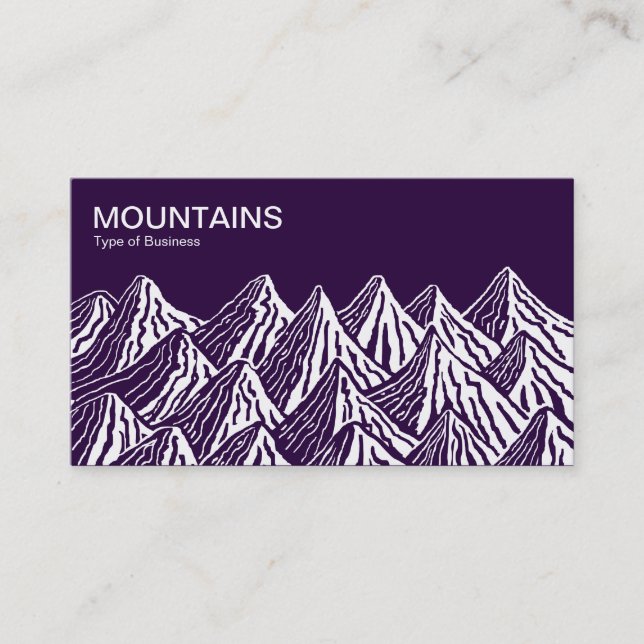 Carte De Visite Montagnes - blanc et violet profond 25003a (Devant)
